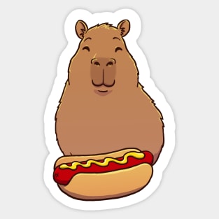 Capybara Hotdog Sticker